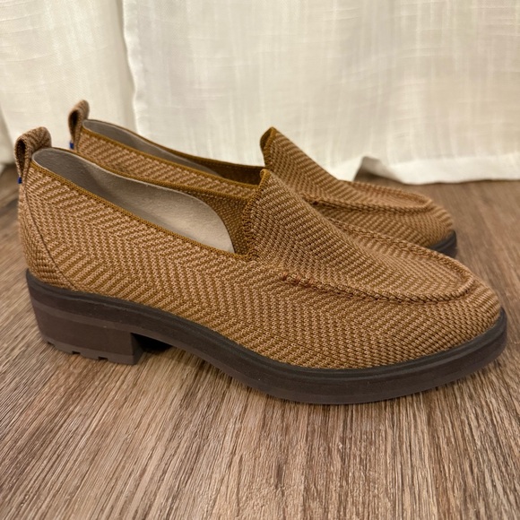 Rothy's Shoes - Rothy’s The Lug Loafer Teak Herringbone Women’s 6 Chunky Preppy Merino Wool Shoe